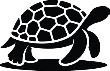 Turtle on a white background silhouette vector design