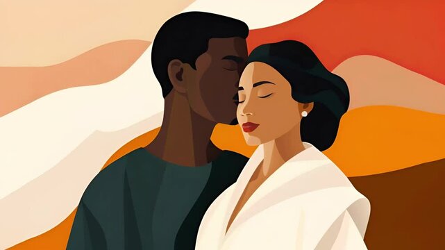 The Beauty of diversity by featuring a multiracial couple embracing each other against a simple backdrop