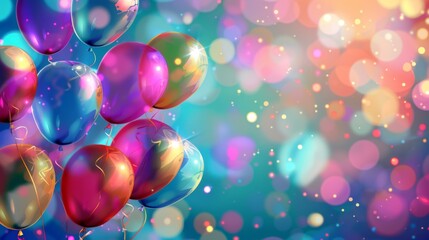 Abstract Holiday Background with Balloons. Can be used for advertisment, promotion and birthday card or invitation