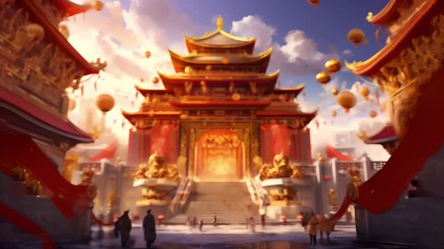 Beautiful traditional temple on Chinese New Year