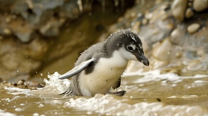 Fototapeta premium Neuseeland Oamaru Pinguin Strand. 