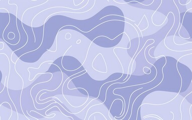 A simple line drawing of an abstract pattern with blue lines and white swirls on light purple background