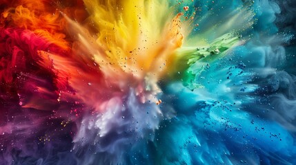 Abstract colorful explosion of paint, vibrant and dynamic.  Perfect for design, art, or celebration themes.