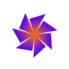 blue purple orange gradient flower vector eps