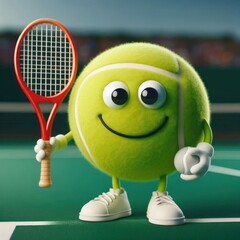 tennis ball with racket
