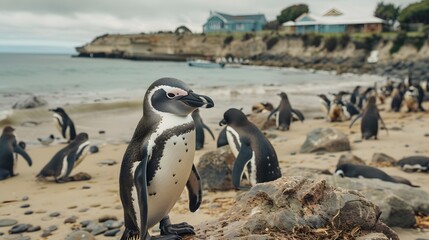 Neuseeland Oamaru Pinguin Strand. 