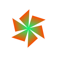 orange red green flower gradient vector eps