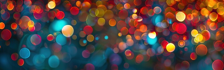 Obraz premium A colorful background with many small circles. The circles are of different sizes and colors, creating a vibrant and lively atmosphere. The image could represent a festive occasion