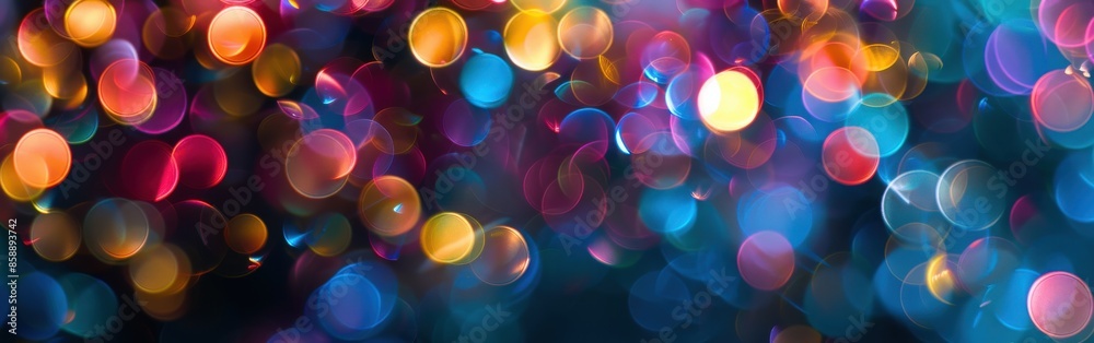 Aufkleber A colorful background with many small circles. The circles are of different colors and sizes. The background is a mix of blue, red, and yellow. The image has a festive and lively mood