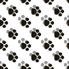 Fototapeta premium Cat Footprints Pattern Background