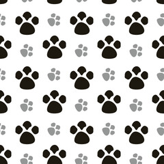Fototapeta premium Cat Footprints Pattern Background