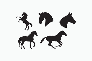 Horse silhouette vector style with a white background