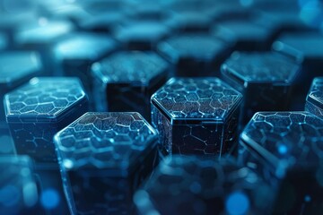 Animated abstract background with hexagon shapes, symbolizing scientific cosmetic technology