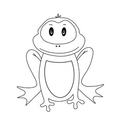 Continuous line drawing of a frog isolated on white background. Hand drawn doodle vector illustration.