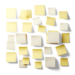 Isolated picture of a yellow post-it note on a wall transparent background png