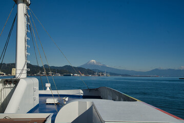 Obraz premium 清水港と富士山