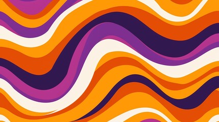 Fototapeta premium an orange, purple and yellow groovy pattern with wavy lines, simple vector art style, s design