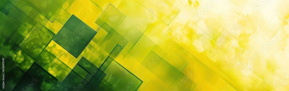 Aufkleber a green background with squares of different sizes. the background is very bright and lively