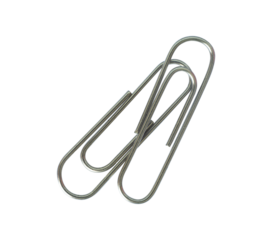 two silver paper clip isolated