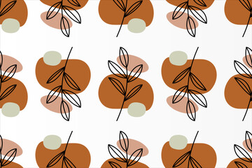 Seamless floral boho pattern background