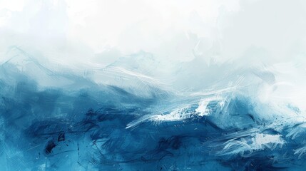 Naklejka premium Calming Abstract Blue Waves Flowing Softly