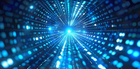 Obraz premium Abstract technology background showcasing high-speed global data transfer, ultra-fast broadband, and digital tech motion. Highlights connection, speed, and network in a cyber tech setting.