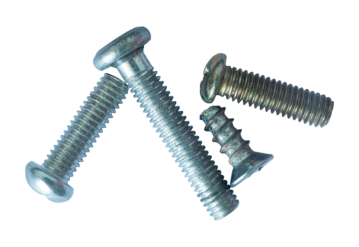 set of bolt and nut isolated