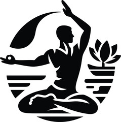 A man doing yoga illustration
