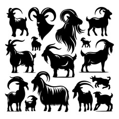 goat silhouette vector illustration