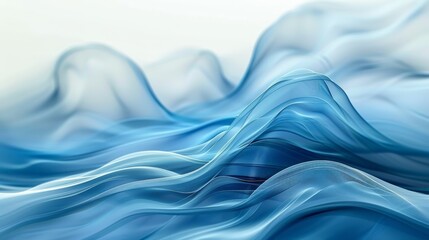 Obraz premium Calming Abstract Blue Waves Flowing Softly