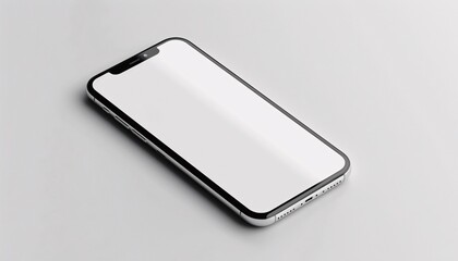 Modern Smartphone with Blank Screen on Minimalist White Background