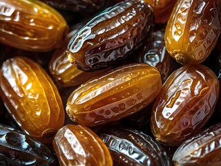 dates close up. date palm background. Date palm on a traditional craftsman market.Horizontal image.