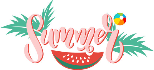 Obraz premium Summer Beach Lettering Typography