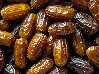 dates close up. date palm background. Date palm on a traditional craftsman market.Horizontal image.