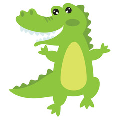 Happy dancing crocodile  vector cartoon illustration