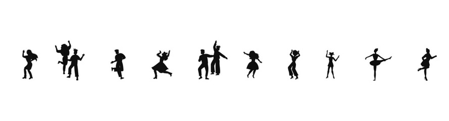 Female dancers vector silhoue...