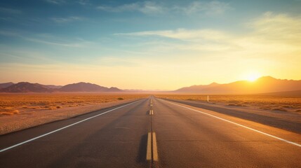 Naklejka premium Endless road fades into distance.