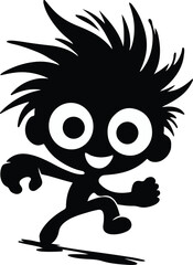 Majestic cartoon character  Silhouette - Elegant Black and White Design , Vector 