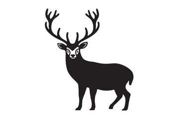 Hand-drawn animal silhouette vector isolated on a white background