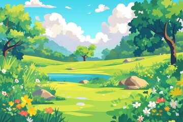 Obraz premium A Tranquil Meadow Landscape
