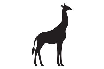 giraffe silhouette vector isolated on a white background