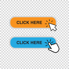 Clickable button with black and white icon on transparent background