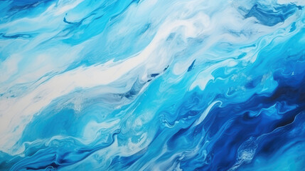 Fototapeta premium Abstract marbled oil acrylic paint ink painted waves painting texture colorful background banner - Bold colors, rainbow color swirls wave, Generative AI