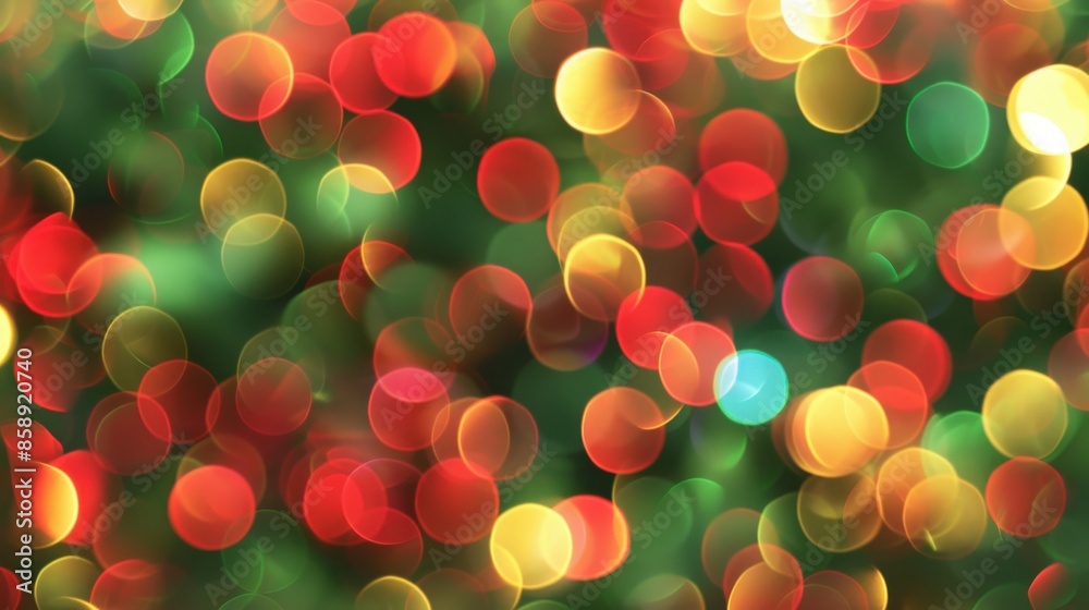 Poster a colorful christmas tree with many small, bright, and colorful circles. the image conveys a festive