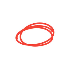 hand drawn red oval
