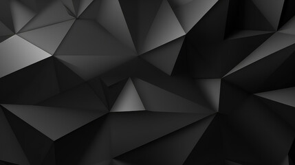 Fototapeta premium Abstract texture dark black gray grey background banner panorama long with 3d geometric triangular gradient shapes for website, business, print design template paper pattern, Generative AI