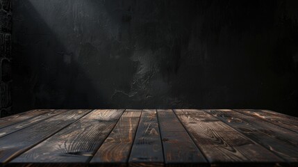 Dark wooden table with space