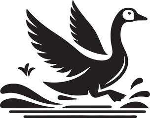 Obraz premium Duck icon logo vector illustration silhouette art