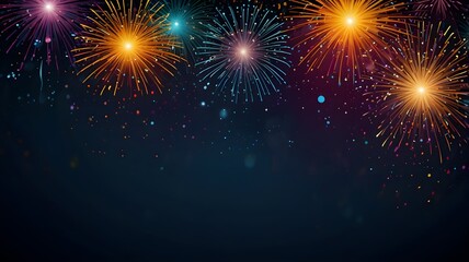 Fototapeta premium fireworks on the night sky, fireworks on dark background 