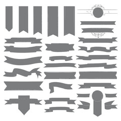 Banner ribbon silhouette vector black shape